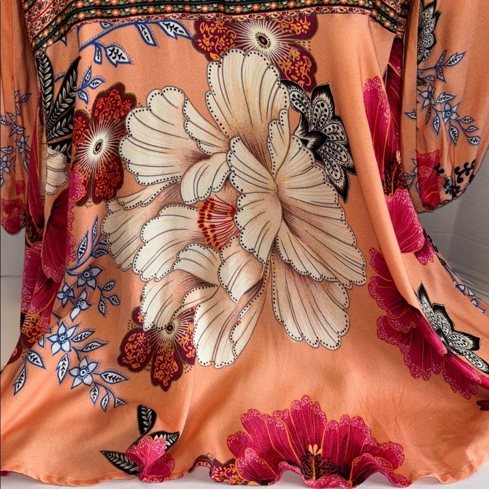 FARM RIO FOR ANTHROPOLOGY TOPANGA BOHO HIPPIE MINI MULTICOLORED FLORAL DRESS SM - Picture 11 of 14
